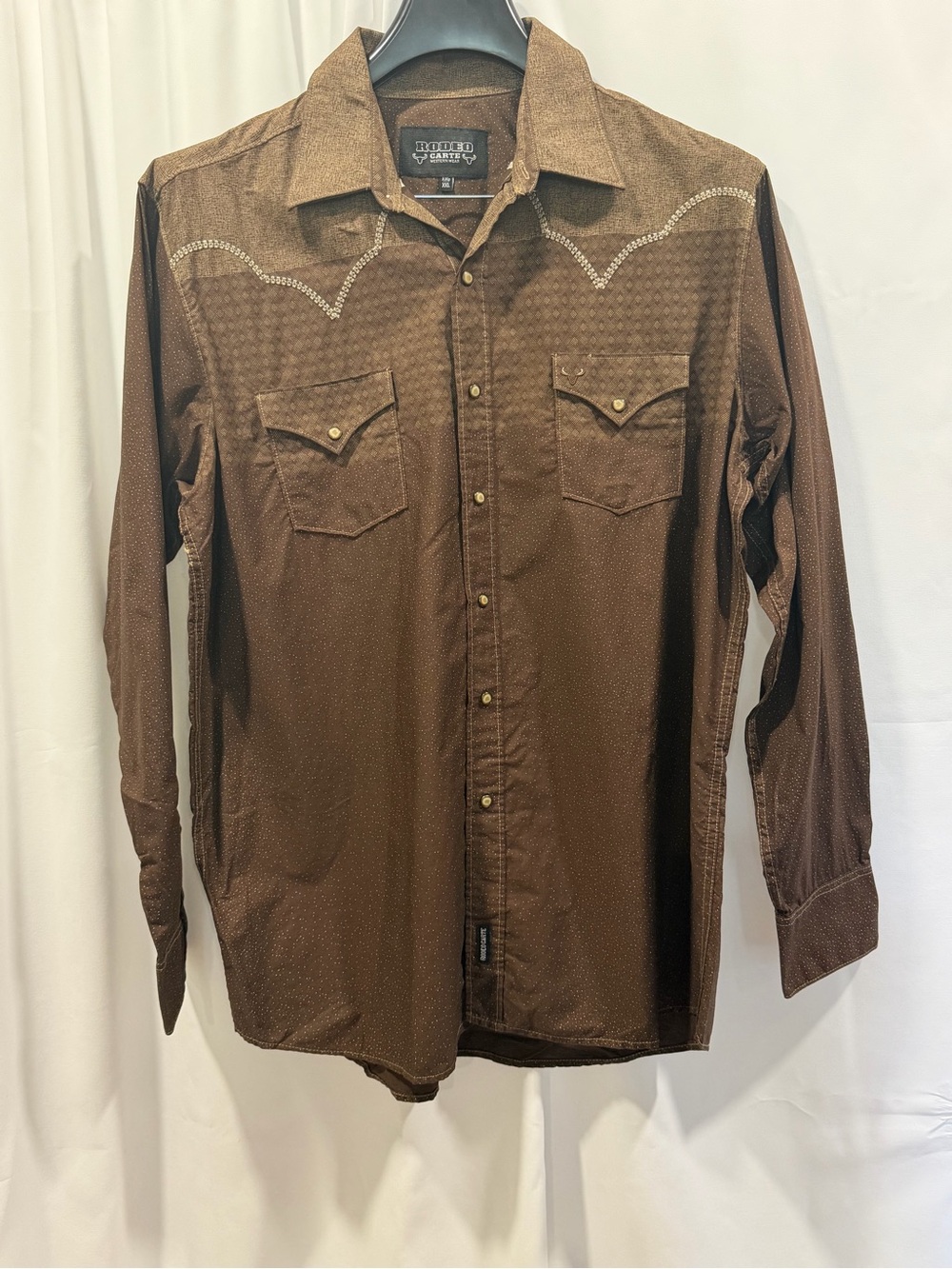 Rodeo Carte Brown Pearl Snap Western Shirt Men’s XXL